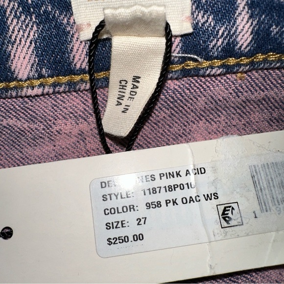 Rebecca Taylor La Vie Jeans Ines Womens 27 Pink Acid High Rise Slim Straight NEW - Picture 9 of 14